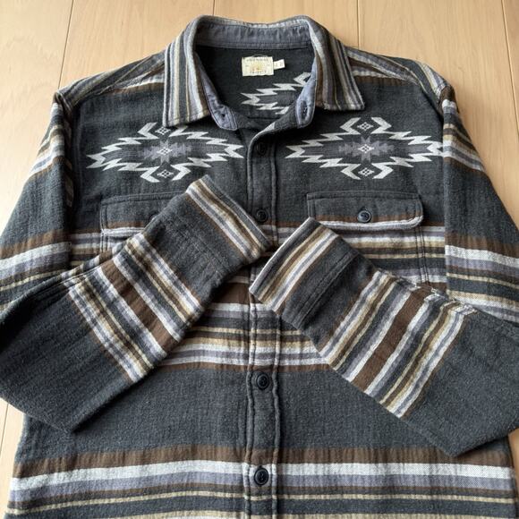 Faherty Doug Good Feather Canyon Shirt S Multicolor Argyle Flannel Western - Picture 4 of 9